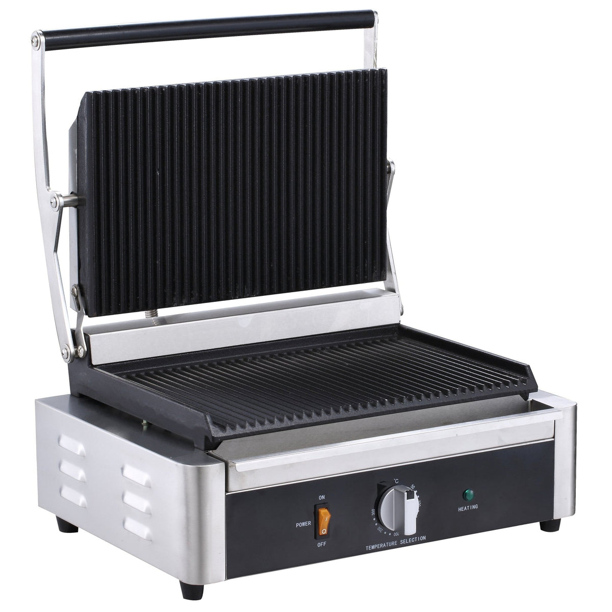 Serv-Ware EPG-100GG Single Panini Grill - Grooved Top & Bottom