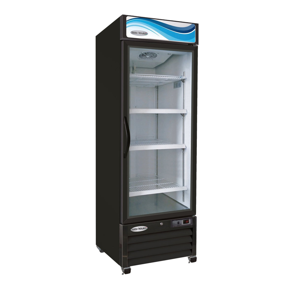 Serv-Ware GF23B-HC One (1) Glass Door Merchandiser Freezer, Black Cabinet