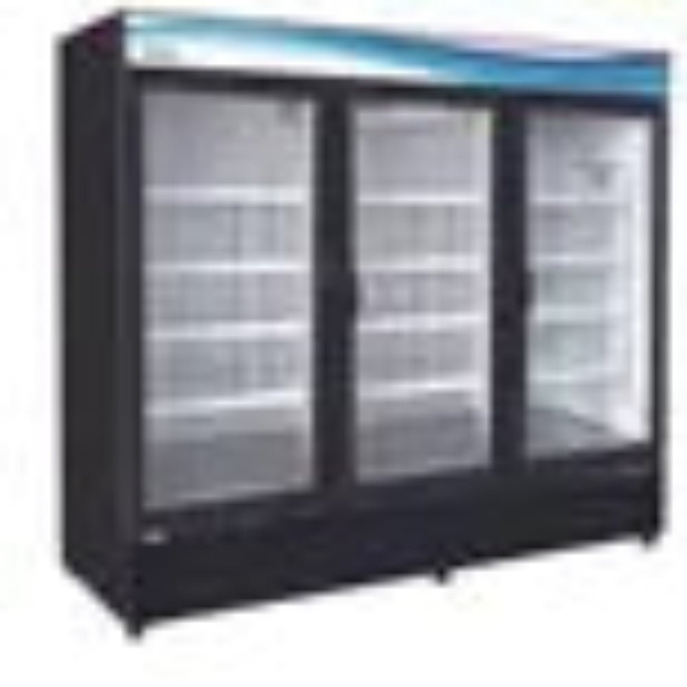 Serv - Ware GR72B - HC 83" Three Section Merchandiser Refrigerator with Glass Door