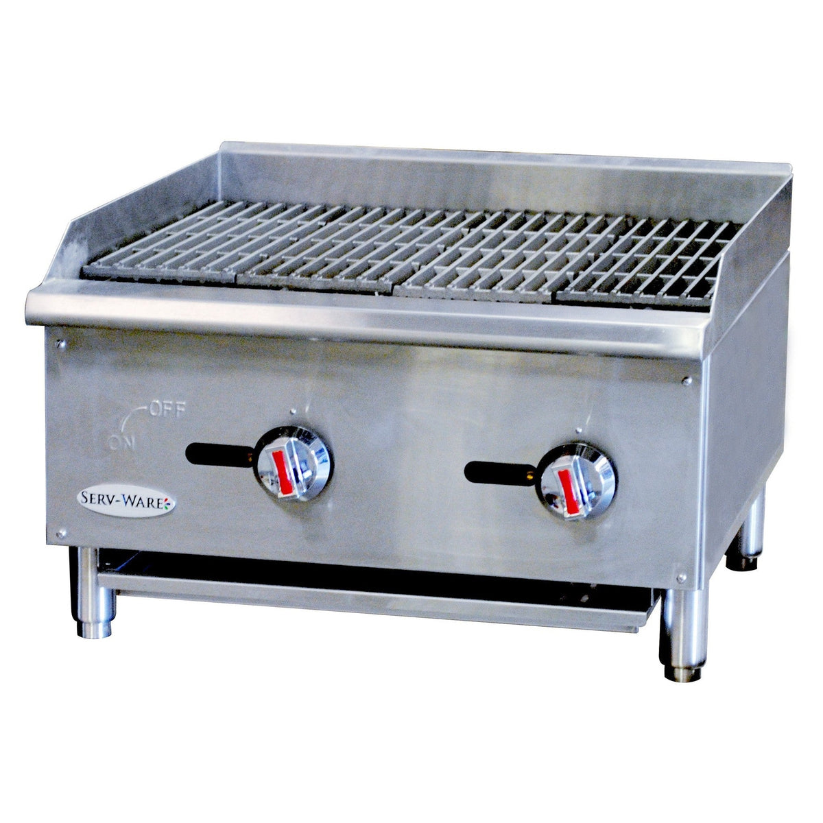 Serv-Ware SCBS-24 2 Burner Gas Radiant Charbroiler, Natural Gas