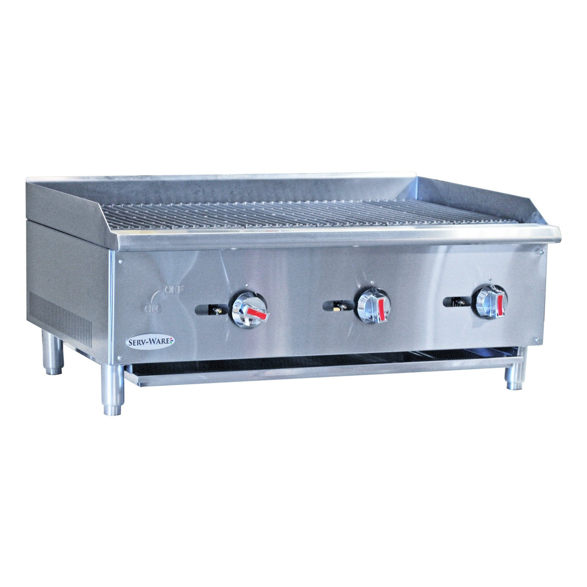 Serv-Ware SCBS-36 3 Burner Gas Radiant Charbroiler, Natural Gas