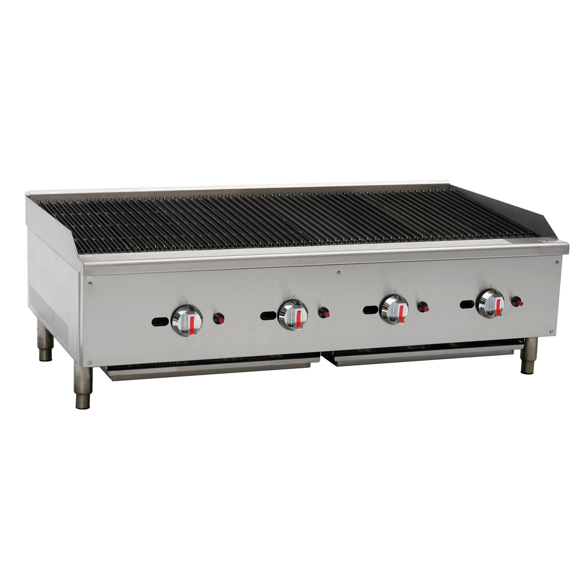 Serv-Ware SCBS-48 4 Burner Gas Radiant Charbroiler, Natural Gas