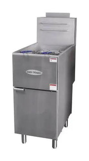 Serv-Ware SGF-40N 40 lb Natural Gas Floor Fryer Product Image