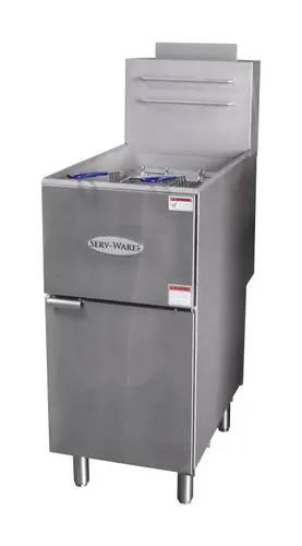 Serv-Ware SGF-40N 40 lb Natural Gas Floor Fryer Product Image