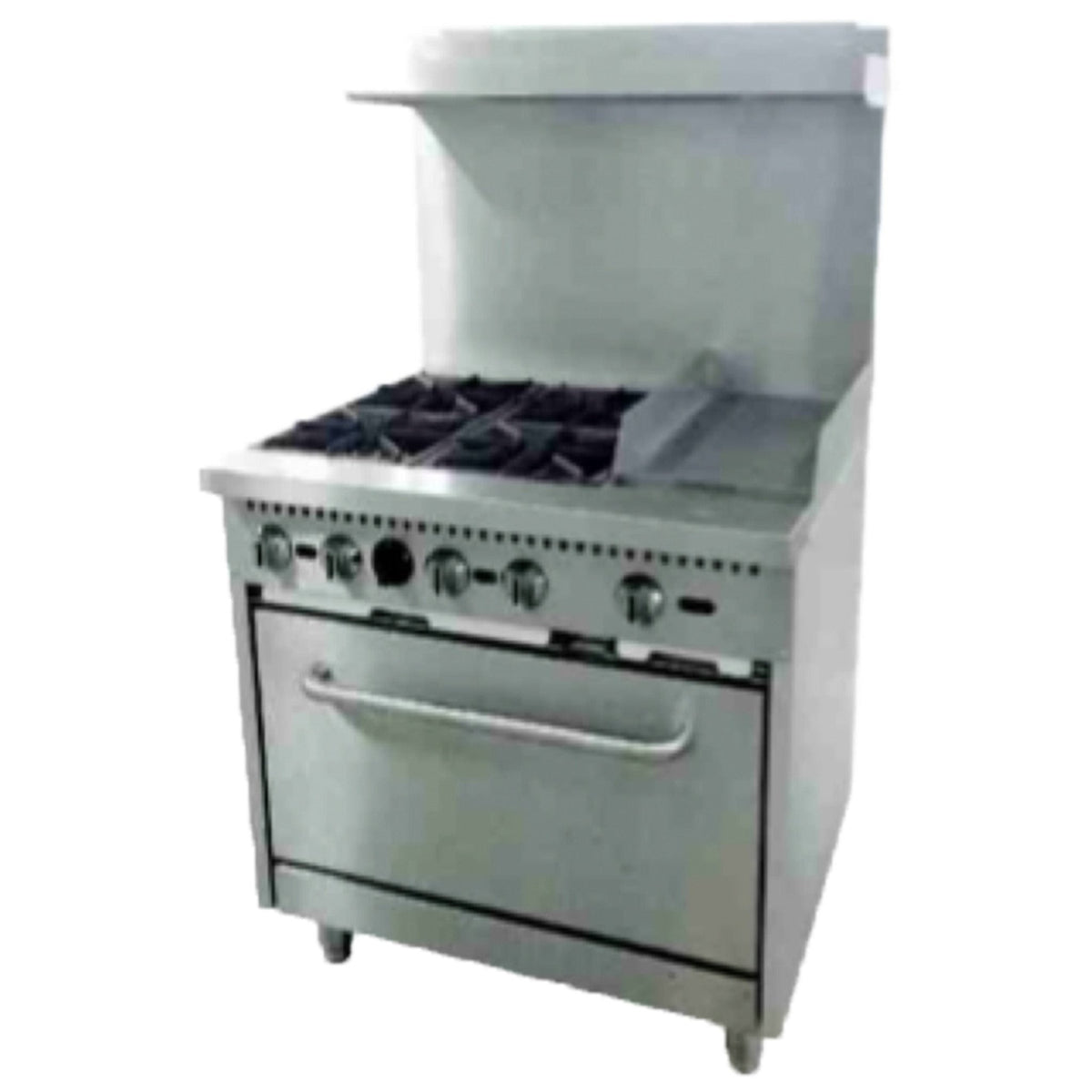 Serv-Ware SGR-4B-12G 36" Range w/ Four (4) Open Burners & 12" Griddle