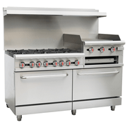 Serv-Ware SGR-6B-24RG 60" Gas Range w/ Six (6) Open Burners & 24" Raised Griddle/Broiler