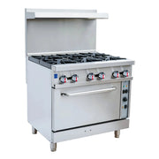 Serv-Ware SGR-6B-C 36" Gas Range w/ Six (6) Open Burners & Convection Oven