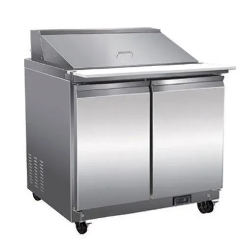 Serv - Ware SP36 - 15M - HC - T 36" 2 - Section Mega Sandwich/Salad Prep Table w/ 15 Pans