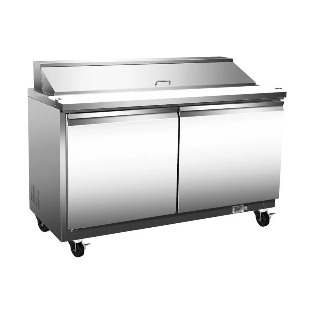 Serv - Ware SP48 - 12 - HC - T 48" 2 - Section Sandwich / Salad Prep Table w/ 2 Doors, 12 Pans