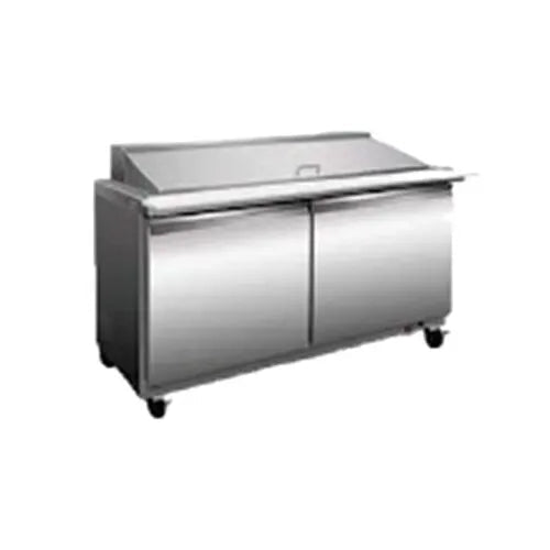 Serv - Ware SP60 - 24M - HC - T 60" 2 - Section Mega Sandwich/Salad Prep Table w/ 24 Pans