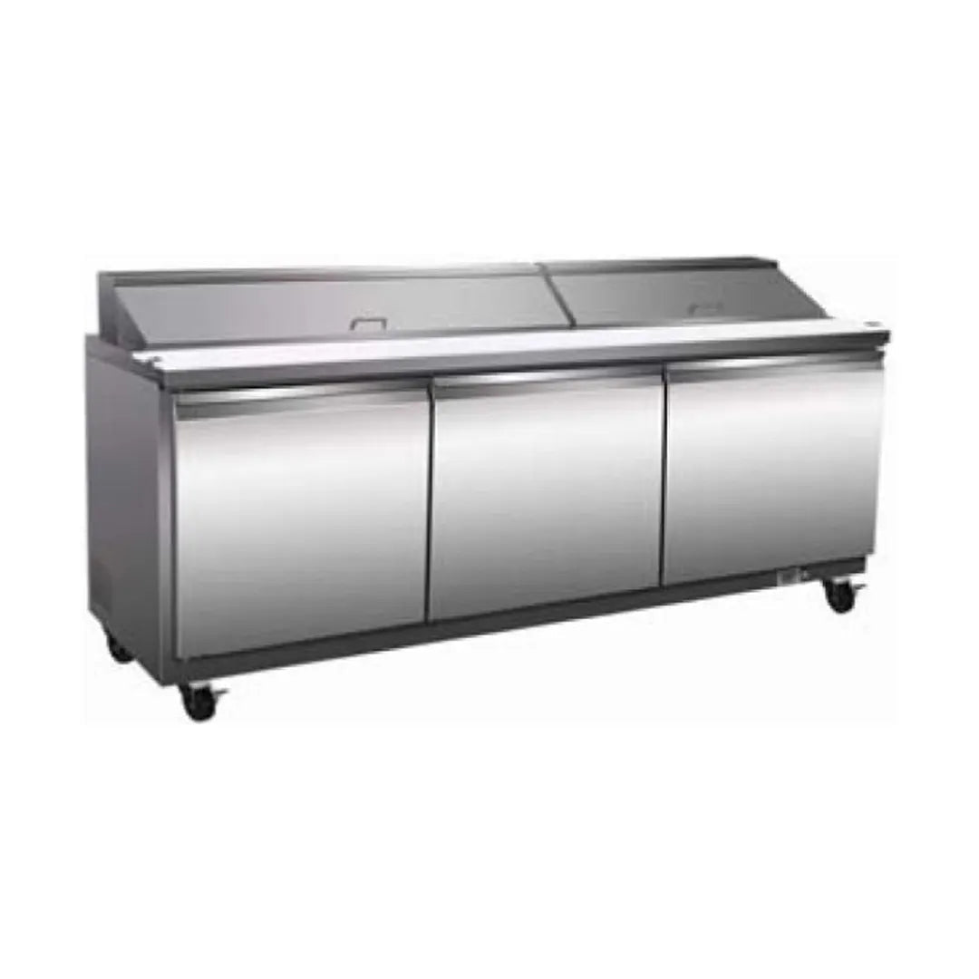 Serv - Ware SP72 - 20 - HC - T 71" 3 - Section Sandwich / Salad Prep Table w/ 3 Doors, 20 Pans