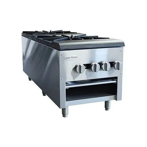 Serv - Ware SSSP - 2 Gas Stock Pot Range w/ (2) Three Ring Burners, 220,000 BTU