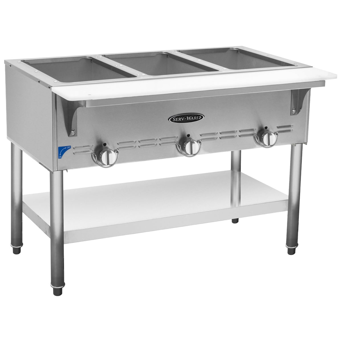 Serv-Ware SWGST-3 3 Bay Steam Table, Natural Gas