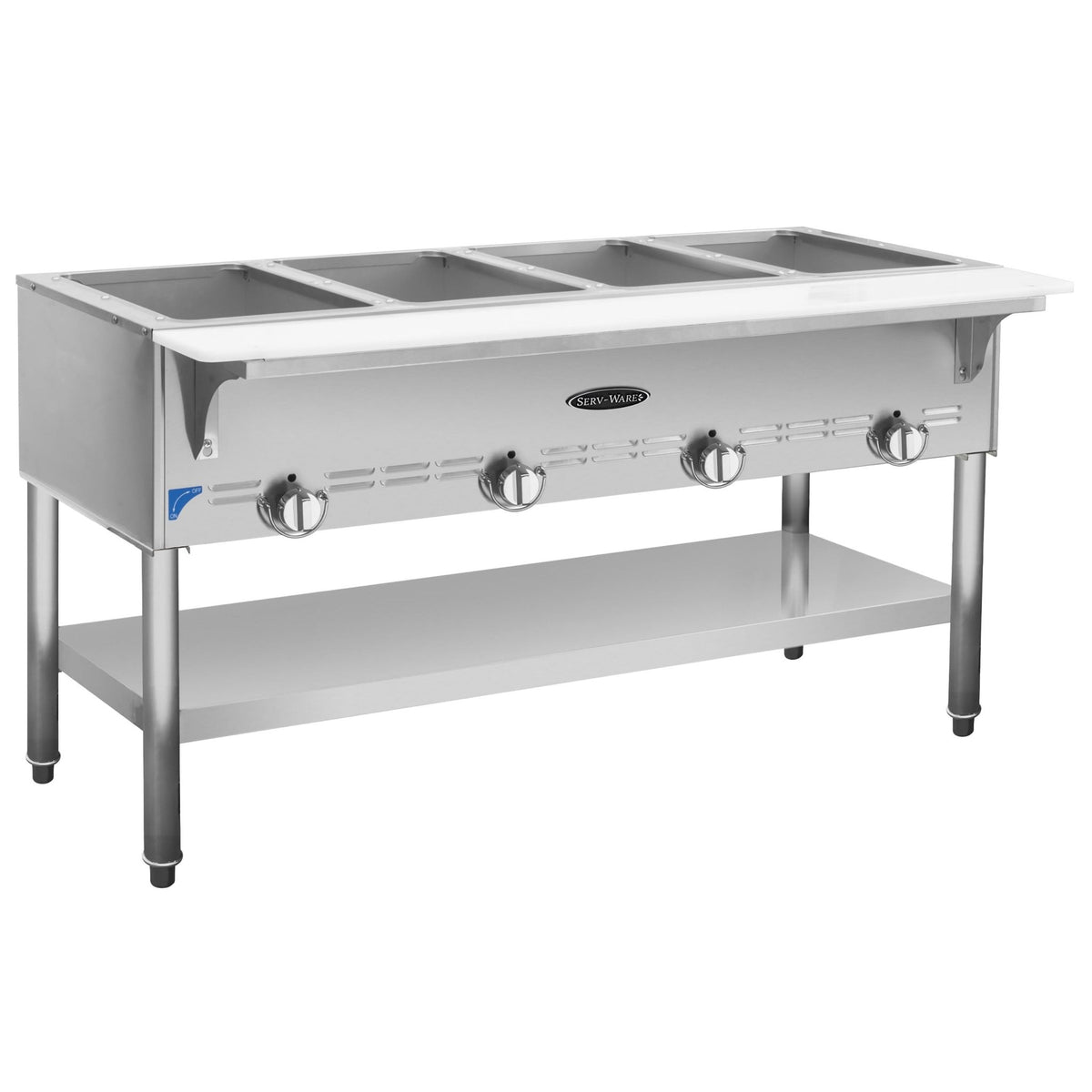 Serv-Ware SWGST-4 4 Bay Steam Table, Natural Gas