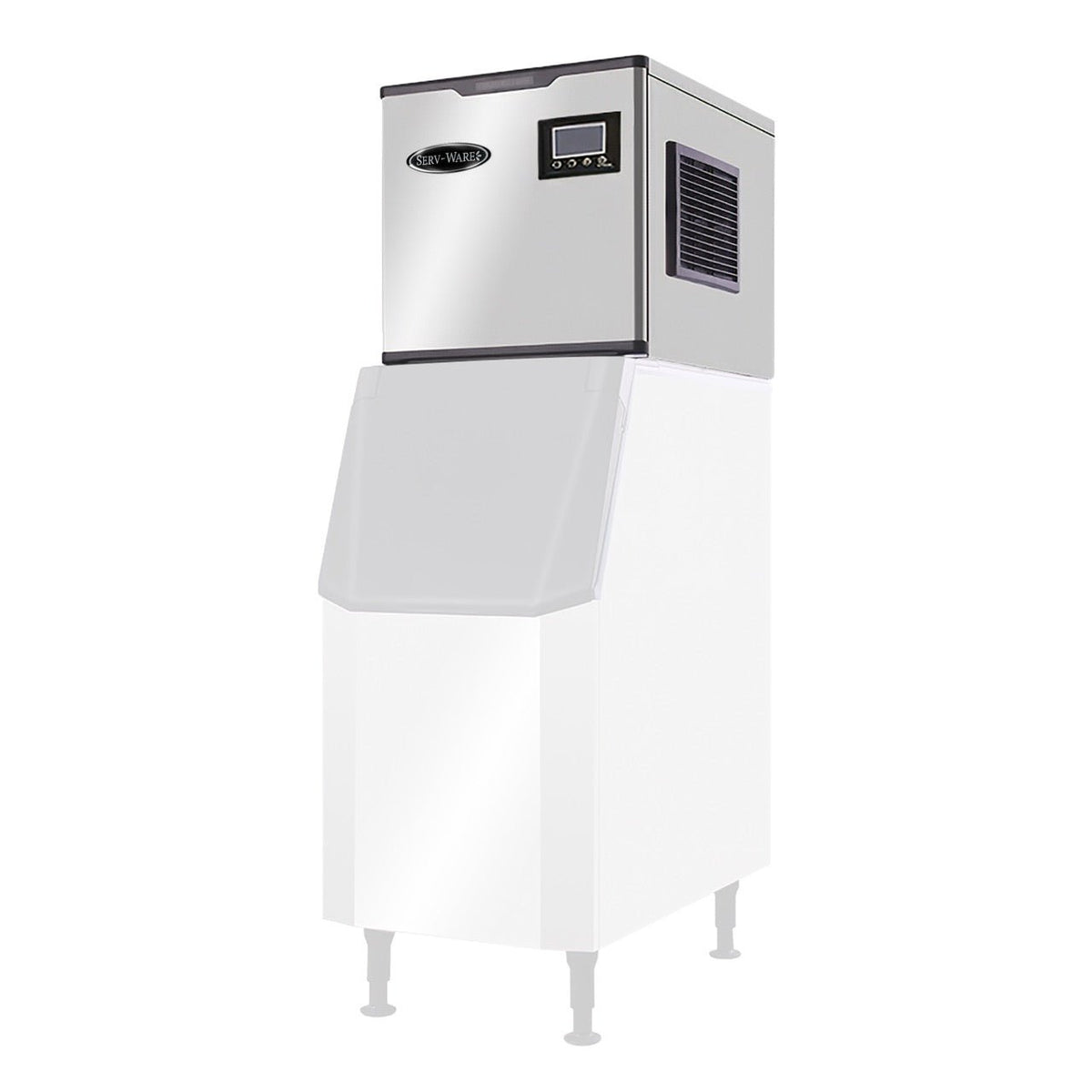 Serv-Ware SWM22-350H Wide Head Ice Machine - Half Cube, 350 lbs/24 hrs, 300 lb Bin