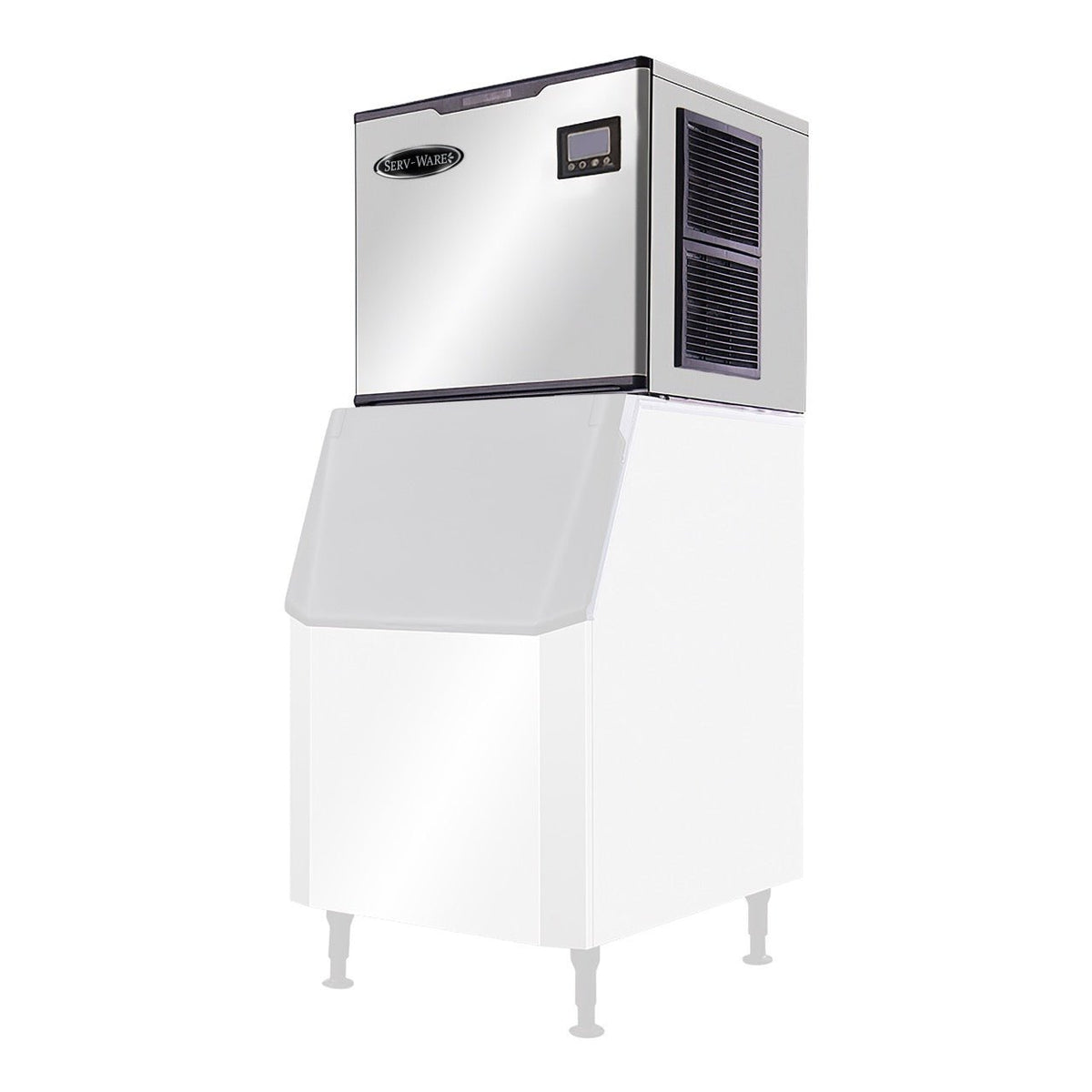 Serv-Ware SWM30-700F Wide Head Ice Machine - Full Cube, 700 lbs/24 hrs, 440 lb Bin
