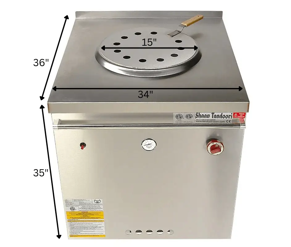 Shaan-JumboETL Certified Shaan Tandoor Clay Oven - Jumbo Size - Gas - 34 inch