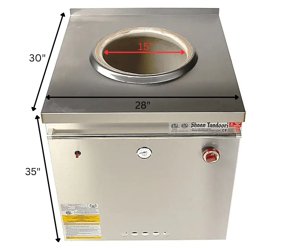 Shaan-MediumShaan ETL Certified Gas Tandoor Oven - 28 inch - Commercial Clay Oven