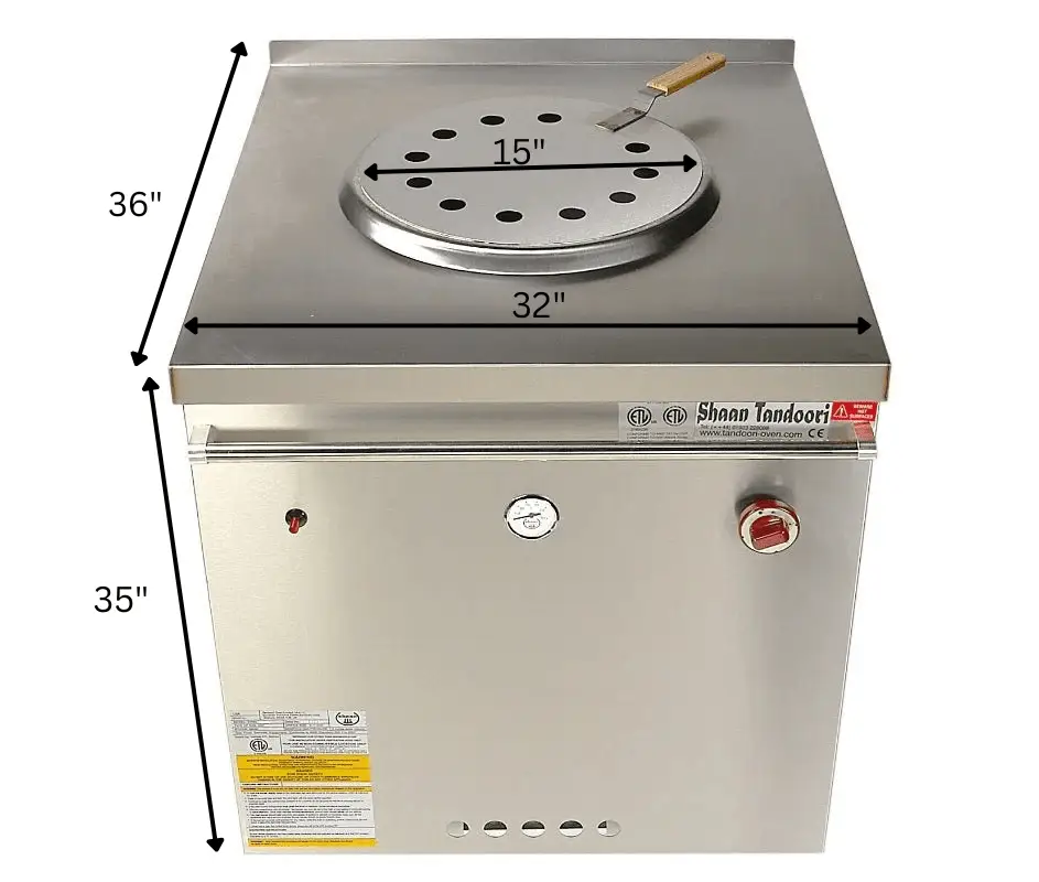 Shaan-XLShaan Tandoori Commercial Gas Clay Oven – 32"x 36", Made for Indian Restaurants