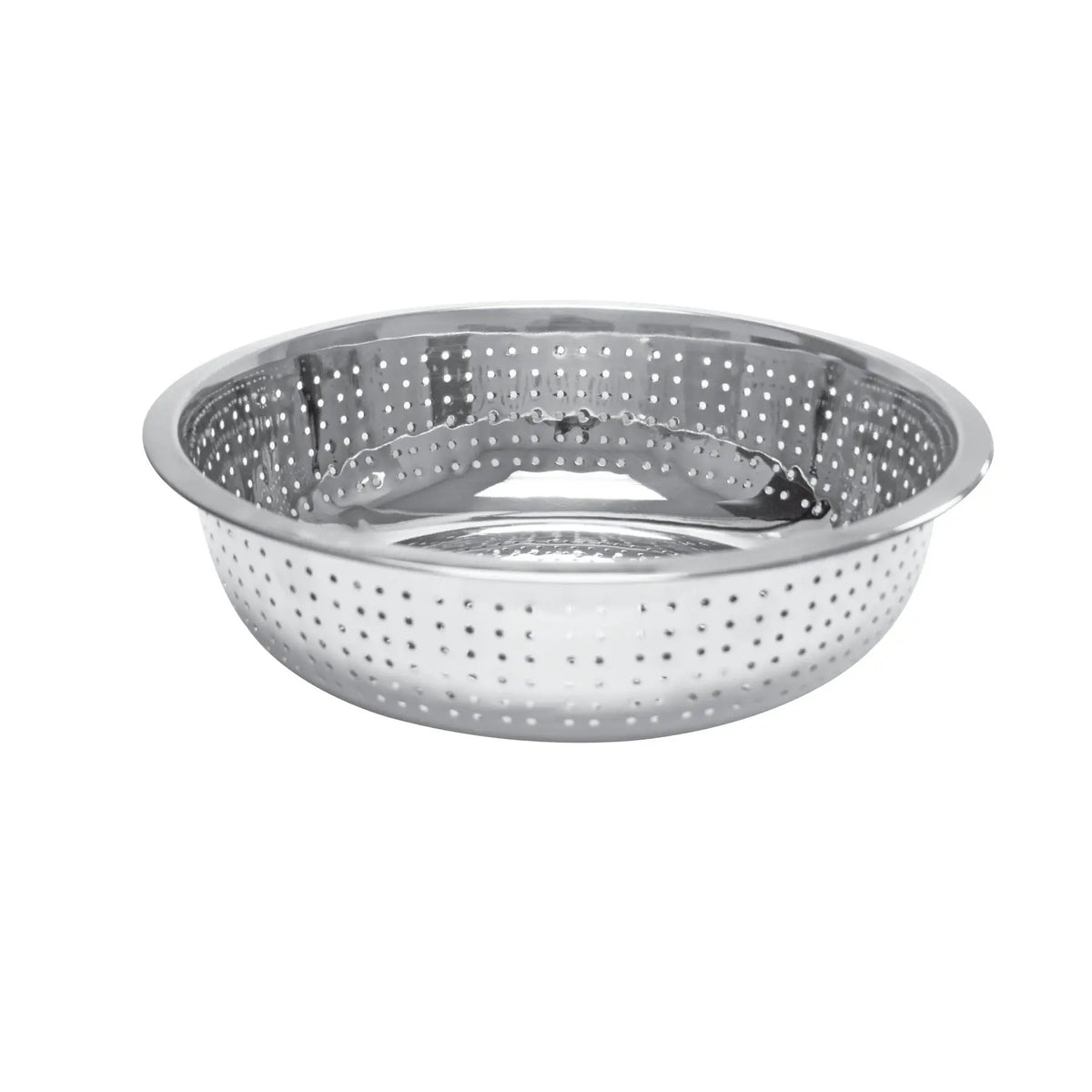 Thunder Group 15" Diameter x 5-1/2" Height, Colander, Stainless Steel, Hole Size: 4.5mm by Thunder Group (thunder-group-15-diameter-x-5-1-2-height-colander-stainless-steel-hole-size-4-5mm)