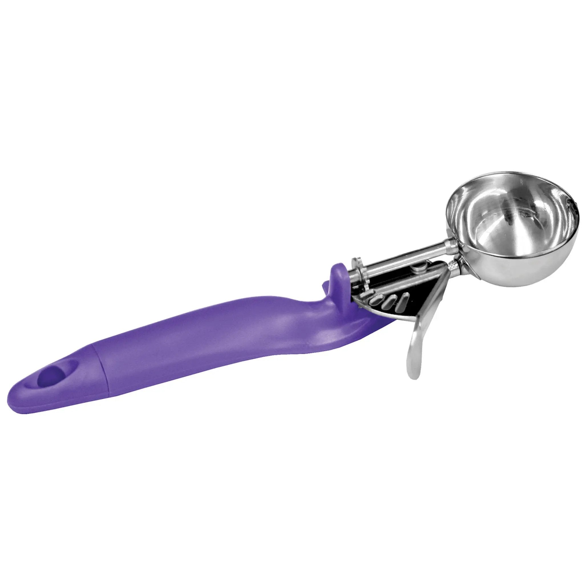 Thunder Group 3/4 oz, No. 40, 1/4" x 2-3/4" x 1-1/8", Lever Disher, Orchid Color, Stainless Steel 18/8, 304 Material, Polypropylene Ergonomic Handle, Color Coded, Dishwasher Safe, Accurate Portion, Easy to Clean, NSF by Thunder Group (thunder-group-3-4-oz-no-40-1-4-x-2-3-4-x-1-1-8-lever-disher-orchid-color-stainless-steel-18-8-304-material-polypropylene-ergonomic-handle-color-coded-dishwasher-safe-accurate-portion-easy-to-clean-nsf)