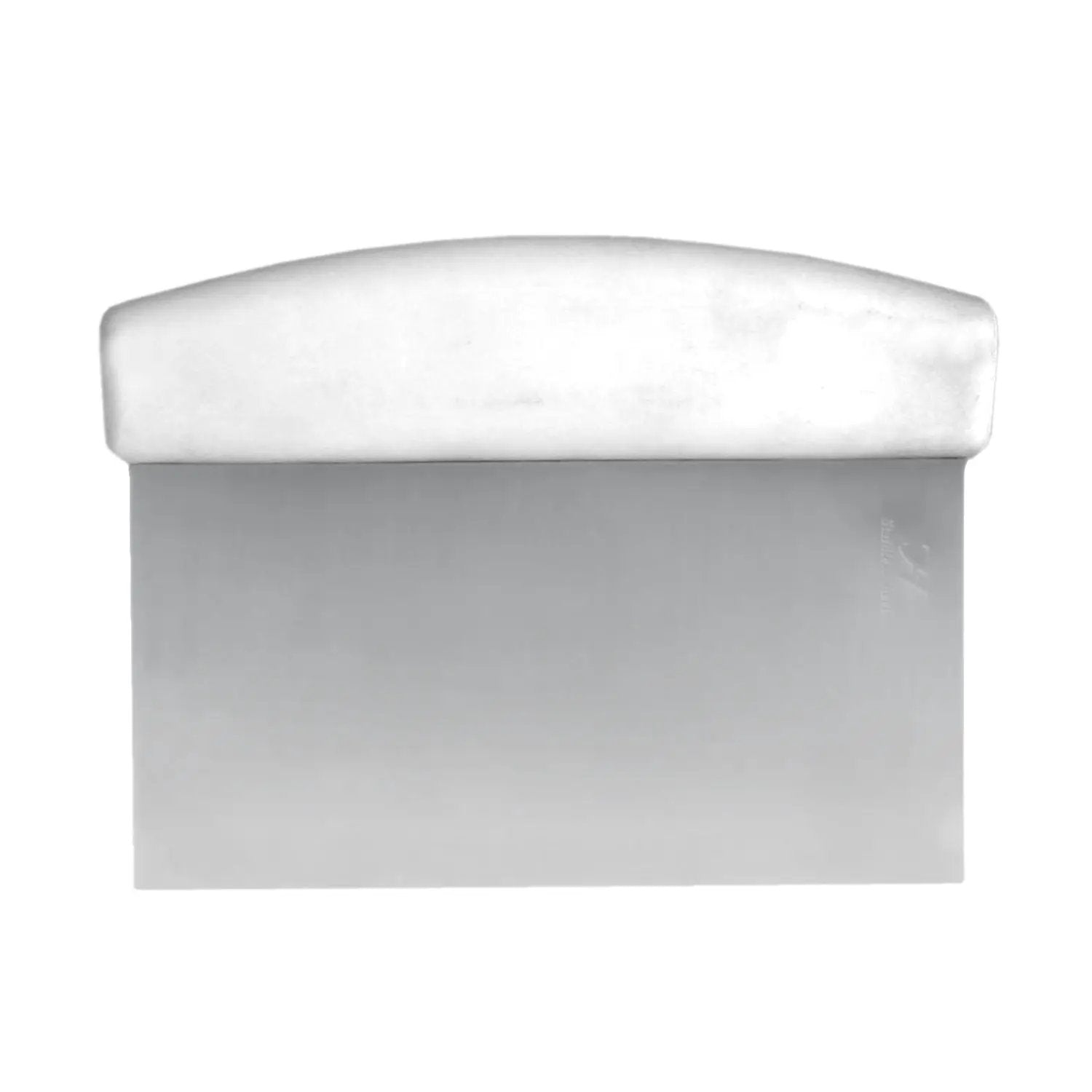 Thunder Group 6" x 4" x 3/4", Dough Scraper, Stainless Steel Blade with White Plastic Handle by Thunder Group (thunder-group-6-x-4-x-3-4-dough-scraper-stainless-steel-blade-with-white-plastic-handle)