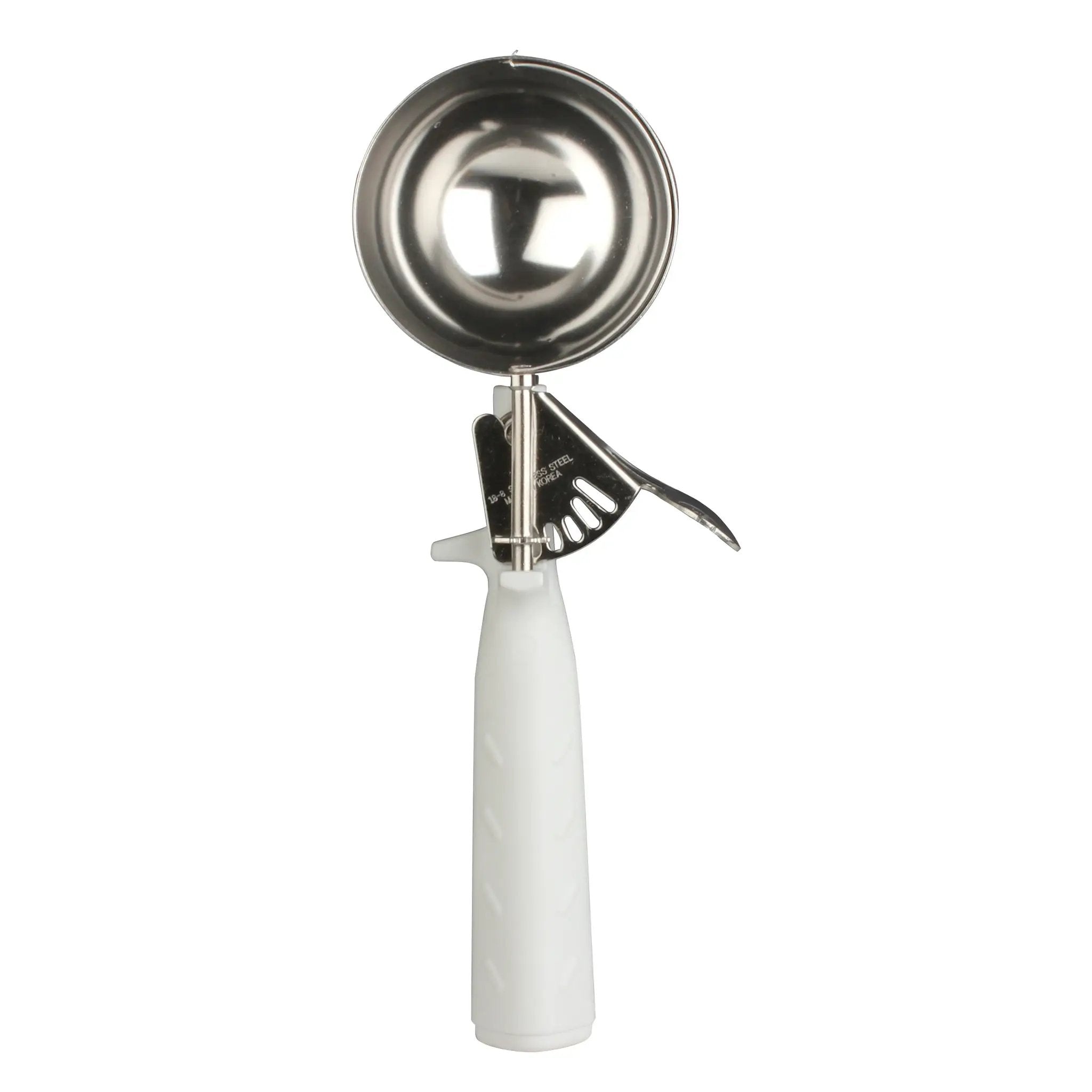Thunder Group 5-1/3 oz, No. 6, 9-5/8" x 3-1/4" x 1-1/2", Disher, White Color, Stainless Steel 18/8, 304 Material with Polypyrene Triangle Handle, Color Coded, Dishwasher Safe, One-Piece Construction, Accurate Portion, Easy to Clean, NSF by Thunder Group (thunder-group-5-1-3-oz-no-6-9-5-8-x-3-1-4-x-1-1-2-disher-white-color-stainless-steel-18-8-304-material-with-polypyrene-triangle-handle-color-coded-dishwasher-safe-one-piece-construction-accurate-portion-easy-to-clean-nsf)