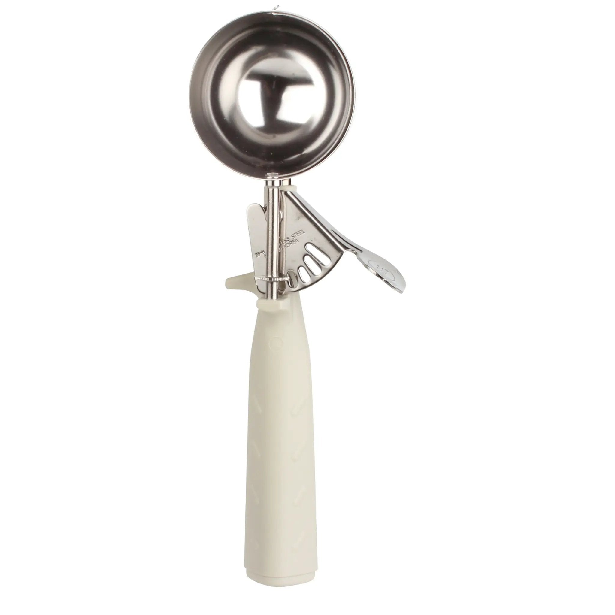 Thunder Group 3-1/4 oz, No. 10, 9-5/8" x 3-1/8" x 1-1/2", Disher, Ivory Color, Stainless Steel 18/8, 304 Material with Polypyrene Triangle Handle, Color Coded, Dishwasher Safe, One-Piece Construction, Accurate Portion, Easy to Clean, NSF by Thunder Group (thunder-group-3-1-4-oz-no-10-9-5-8-x-3-1-8-x-1-1-2-disher-ivory-color-stainless-steel-18-8-304-material-with-polypyrene-triangle-handle-color-coded-dishwasher-safe-one-piece-construction-accurate-portion-easy-to-clean-nsf)