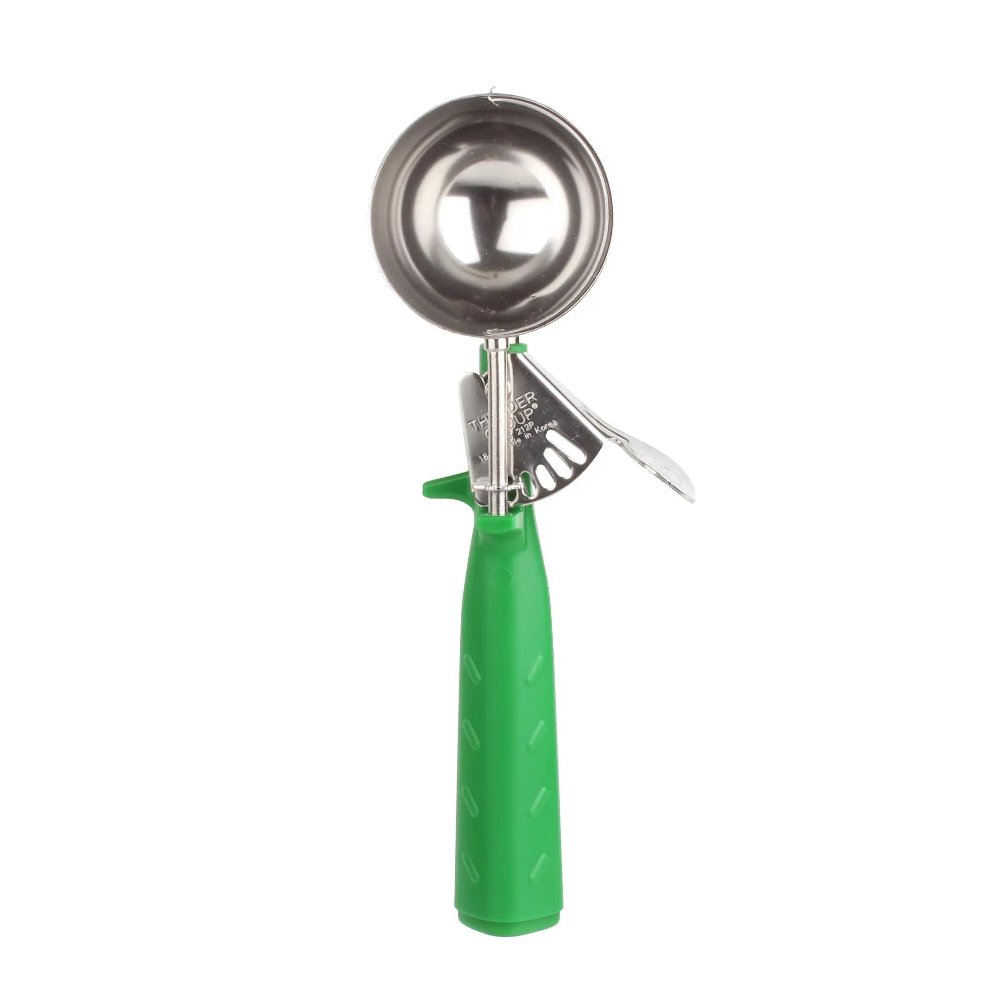 Thunder Group 2-2/3 oz, No. 12, 9-1/4" x 3-1/8" x 1-1/2", Disher, Green Color, Stainless Steel 18/8, 304 Material with Polypyrene Triangle Handle, Color Coded, Dishwasher Safe, One-Piece Construction, Accurate Portion, Easy to Clean, NSF by Thunder Group (thunder-group-2-2-3-oz-no-12-9-1-4-x-3-1-8-x-1-1-2-disher-green-color-stainless-steel-18-8-304-material-with-polypyrene-triangle-handle-color-coded-dishwasher-safe-one-piece-construction-accurate-portion-easy-to-clean-nsf)