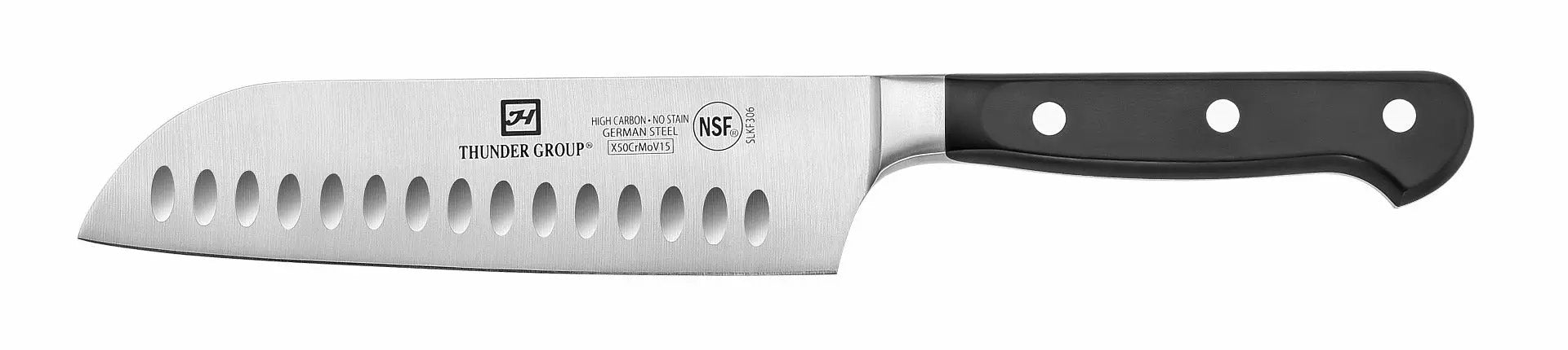 Thunder Group Santoku Knife, 7" Blade, Hollow Ground, Forged German Steel, NSF by Thunder Group (thunder-group-santoku-knife-7-blade-hollow-ground-forged-german-steel-nsf)