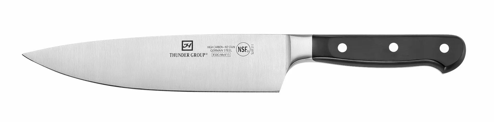 Thunder Group Chef's Knife, 8" Blade, Short Bolster, Forged German Steel, NSF by Thunder Group (thunder-group-chefs-knife-8-blade-short-bolster-forged-german-steel-nsf)