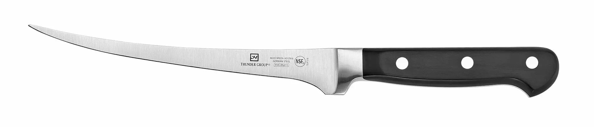 Thunder Group Fillet Knife, Flexble, 7" Blade, Forged German Steel, NSF by Thunder Group (thunder-group-fillet-knife-flexble-7-blade-forged-german-steel-nsf)