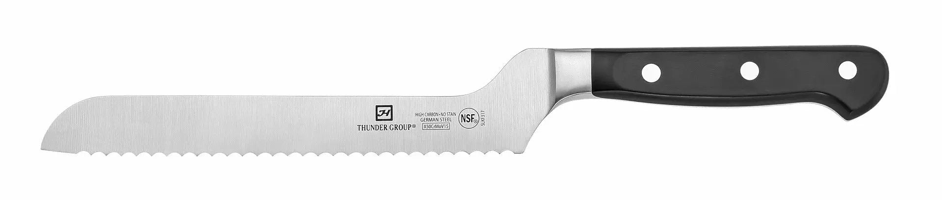 Thunder Group Bread Knife, Offset, 8" Blade, Forged German Steel, NSF by Thunder Group (thunder-group-bread-knife-offset-8-blade-forged-german-steel-nsf)