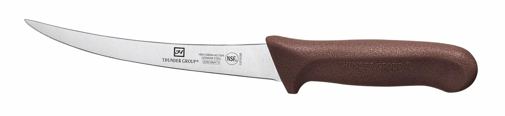 Thunder Group Boning Knife, 6" Blade, Brown Polypropylene Handles, German Steel, NSF by Thunder Group (thunder-group-boning-knife-6-blade-brown-polypropylene-handles-german-steel-nsf)