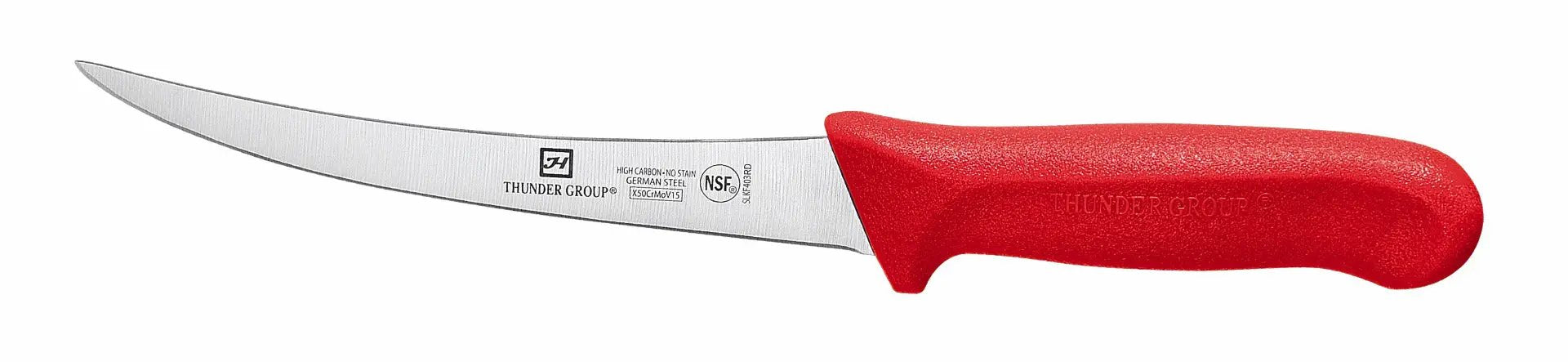 Thunder Group Boning Knife, 6" Blade, Red Polypropylene Handles, German Steel, NSF by Thunder Group (thunder-group-boning-knife-6-blade-red-polypropylene-handles-german-steel-nsf)