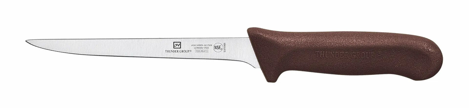 Thunder Group Boning Knife, 6" Blade, Narrow, Brown Polypropylene Handles, German Steel, NSF by Thunder Group (thunder-group-boning-knife-6-blade-narrow-brown-polypropylene-handles-german-steel-nsf)