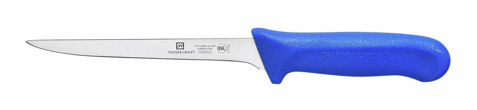 Thunder Group Boning Knife, 6" Blade, Narrow, Blue Polypropylene Handles, German Steel, NSF by Thunder Group (thunder-group-boning-knife-6-blade-narrow-blue-polypropylene-handles-german-steel-nsf)