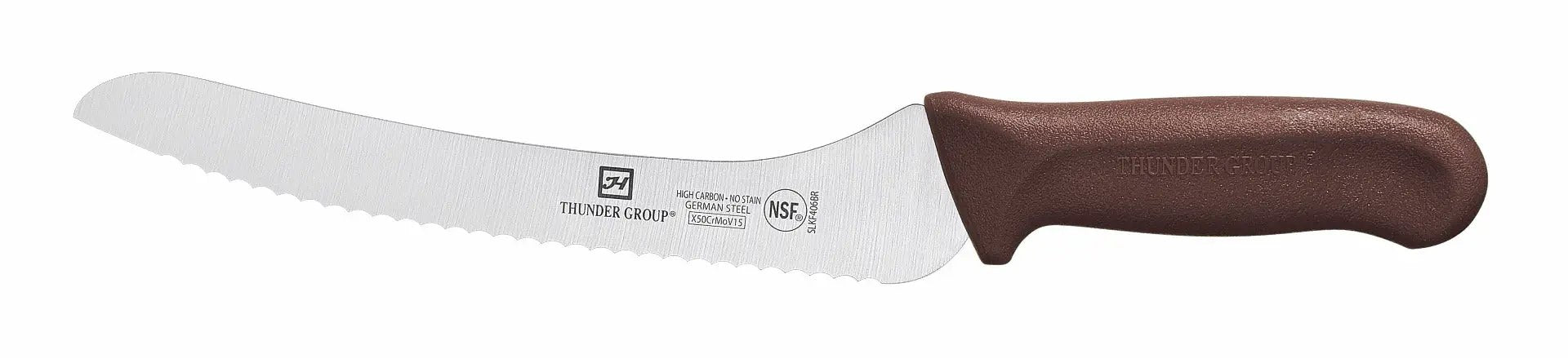 Thunder Group Bread Knife, 9" Blade, Brown Polypropylene Handles, German Steel, NSF by Thunder Group (thunder-group-bread-knife-9-blade-brown-polypropylene-handles-german-steel-nsf)