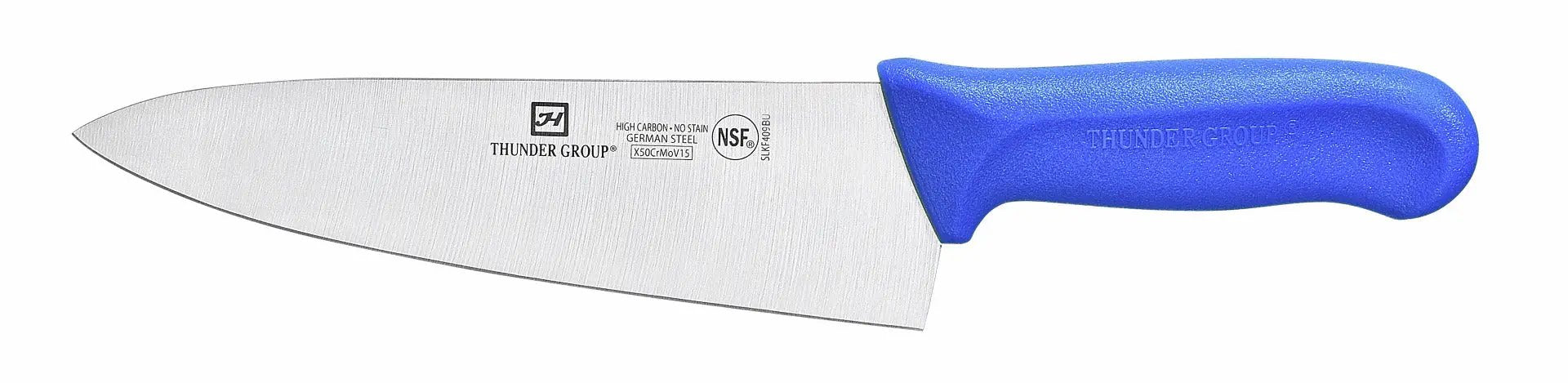 Thunder Group Chef's Knife, 8" Blade, Blue Polypropylene Handles, German Steel, NSF by Thunder Group (thunder-group-chefs-knife-8-blade-blue-polypropylene-handles-german-steel-nsf)