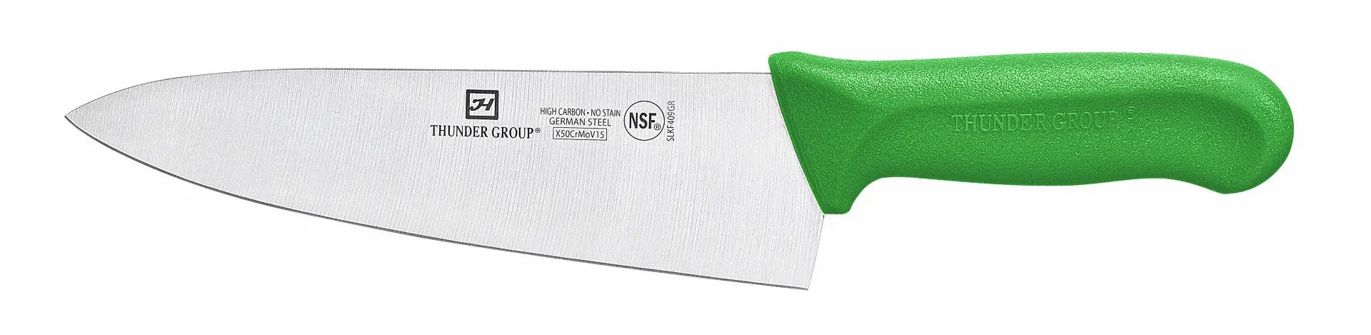 Thunder Group Chef's Knife, 8" Blade, Green Polypropylene Handles, German Steel, NSF by Thunder Group (thunder-group-chefs-knife-8-blade-green-polypropylene-handles-german-steel-nsf)
