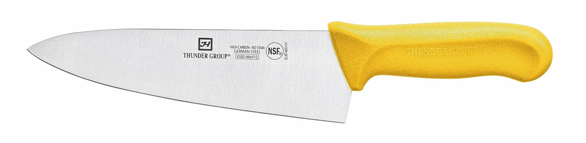 Thunder Group Chef's Knife, 8" Blade, Yellow Polypropylene Handles, German Steel, NSF by Thunder Group (thunder-group-chefs-knife-8-blade-yellow-polypropylene-handles-german-steel-nsf)