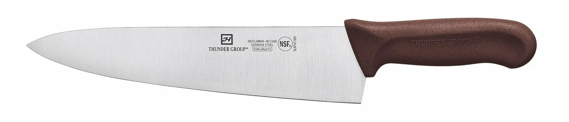 Thunder Group Chef's Knife, 10" Blade, Brown Polypropylene Handles, German Steel, NSF by Thunder Group (thunder-group-chefs-knife-10-blade-brown-polypropylene-handles-german-steel-nsf)
