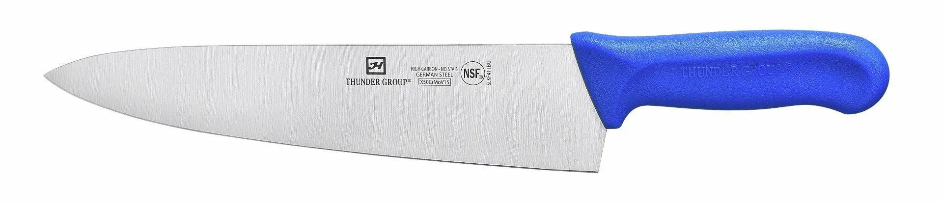 Thunder Group Chef's Knife, 10" Blade, Blue Polypropylene Handles, German Steel, NSF by Thunder Group (thunder-group-chefs-knife-10-blade-blue-polypropylene-handles-german-steel-nsf)