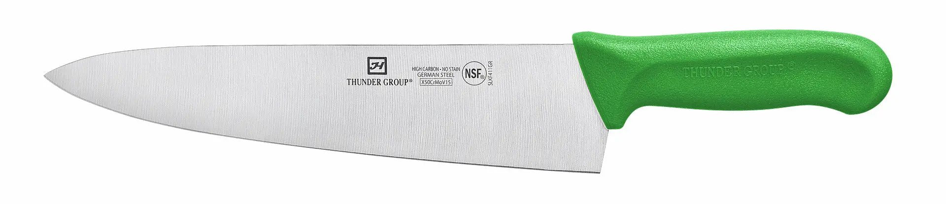 Thunder Group Chef's Knife, 10" Blade, Green Polypropylene Handles, German Steel, NSF by Thunder Group (thunder-group-chefs-knife-10-blade-green-polypropylene-handles-german-steel-nsf)