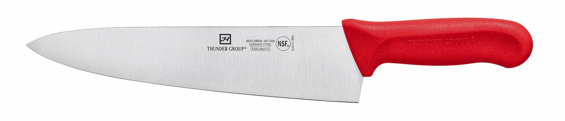 Thunder Group Chef's Knife, 10" Blade, Red Polypropylene Handles, German Steel, NSF by Thunder Group (thunder-group-chefs-knife-10-blade-red-polypropylene-handles-german-steel-nsf)