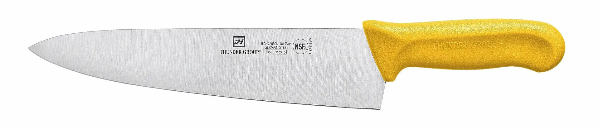 Thunder Group Chef's Knife, 10" Blade, Yellow Polypropylene Handles, German Steel, NSF by Thunder Group (thunder-group-chefs-knife-10-blade-yellow-polypropylene-handles-german-steel-nsf)