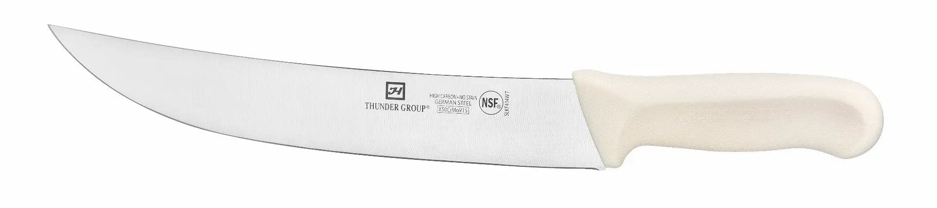 Thunder Group Cimeter Steak Knife, 9-1/2" Blade, White Polypropylene Handles, German Steel, NSF by Thunder Group (thunder-group-cimeter-steak-knife-9-1-2-blade-white-polypropylene-handles-german-steel-nsf)