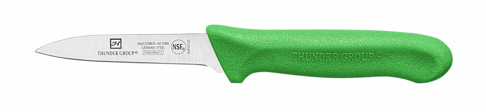 Thunder Group Paring Kinfe, 3-1/4" Blade, Green Polypropylene Handles, 2 Piece/Pack, German Steel, NSF by Thunder Group (thunder-group-paring-kinfe-3-1-4-blade-green-polypropylene-handles-2-piece-pack-german-steel-nsf)