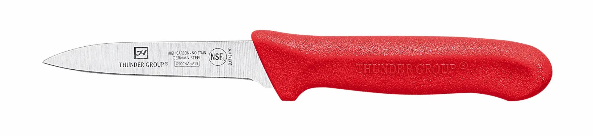 Thunder Group Paring Kinfe, 3-1/4" Blade, Red Polypropylene Handles, 2 Piece/Pack, German Steel, NSF by Thunder Group (thunder-group-paring-kinfe-3-1-4-blade-red-polypropylene-handles-2-piece-pack-german-steel-nsf)