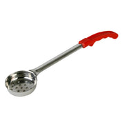 Thunder Group 2 oz, 13" x 2-5/8" x 1-3/4", Perforated Portion Controller, Red Color, Stainless Steel Body (1mm Thickness) with Polypropylene Handle, Color Coded, Dishwasher Safe, Each Grip Surface, One-Piece Construction by Thunder Group (thunder-group-2-oz-13-x-2-5-8-x-1-3-4-perforated-portion-controller-red-color-stainless-steel-body-1mm-thickness-with-polypropylene-handle-color-coded-dishwasher-safe-each-grip-surface-one-piece-construction)